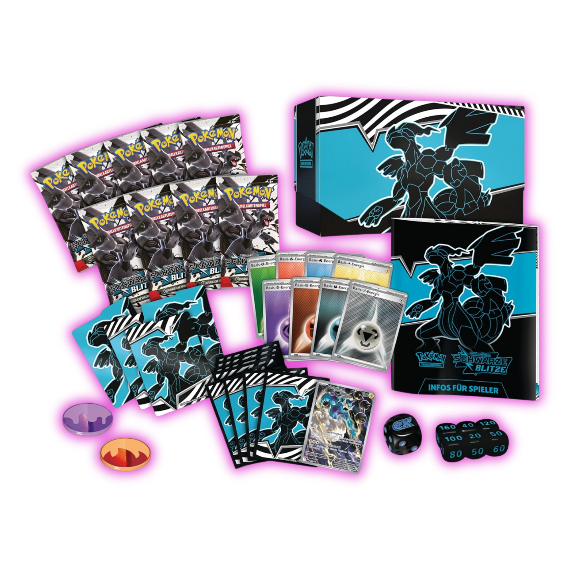 Pokémon Karten Karmesin & Purpur Schwarze Blitze Top-Trainer-Box - Deutsch
